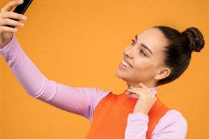 Woman at dentist for smile makeover 